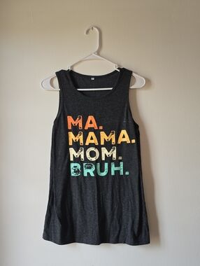 Womens Graphic Tank Top - Charcoal with Multicolor Text